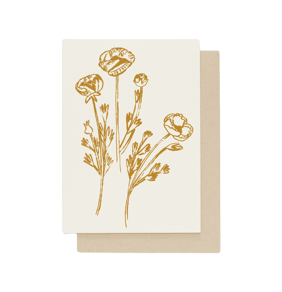 Gold Flowers Card