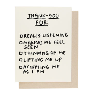 Thank-You Checklist Card